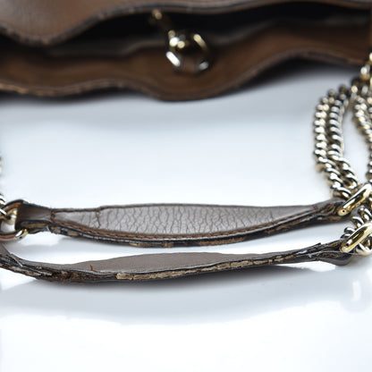Gucci Pebbled Calfskin Medium Soho Chain Shoulder Bag Maple Brown 14 of 21