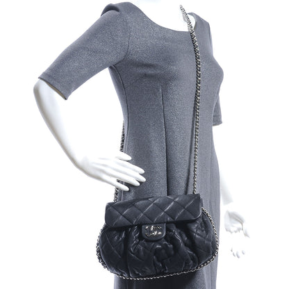 Chanel Washed Lambskin Chain Around Medium Messenger Bag Black 2 of 7