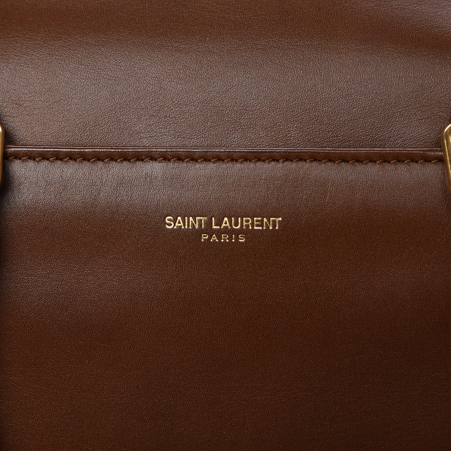 Saint Laurent Calfskin Classic Duffle 6 Havane 6 of 20