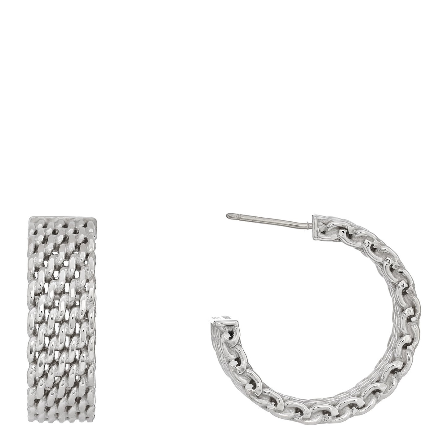 Sterling Silver Wide Somerset Hoop Earrings