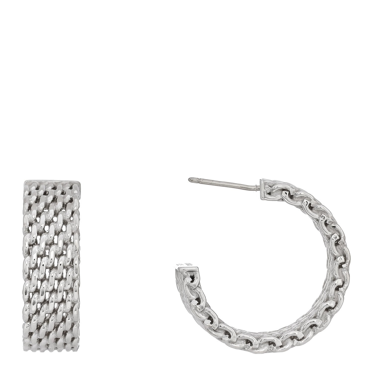 Tiffany Sterling Silver Wide Somerset Hoop Earrings 1 of 4