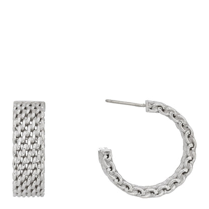 Tiffany Sterling Silver Wide Somerset Hoop Earrings 1 of 4