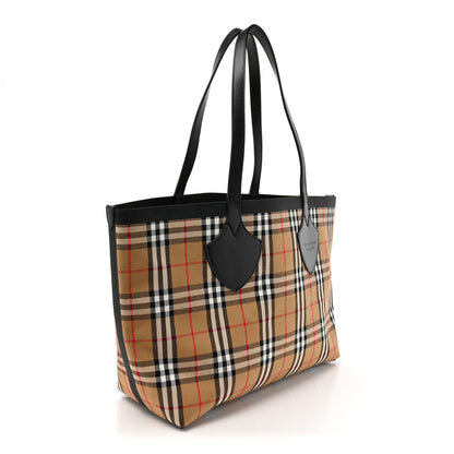Burberry Vintage Check Medium The Giant Reversible Tote Antique Yellow Bright Red 4 of 16