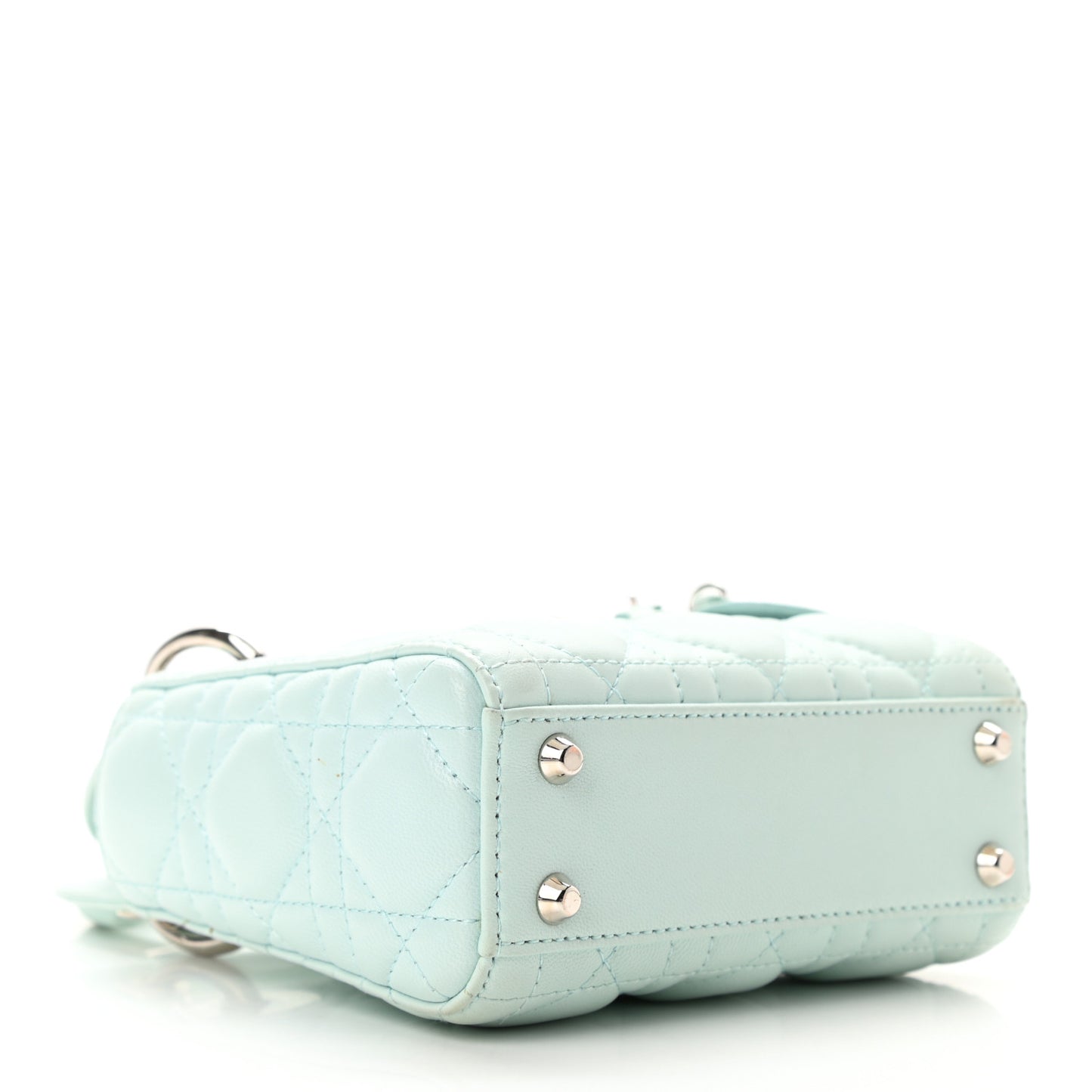 Lambskin Cannage Micro Lady Dior Turquoise