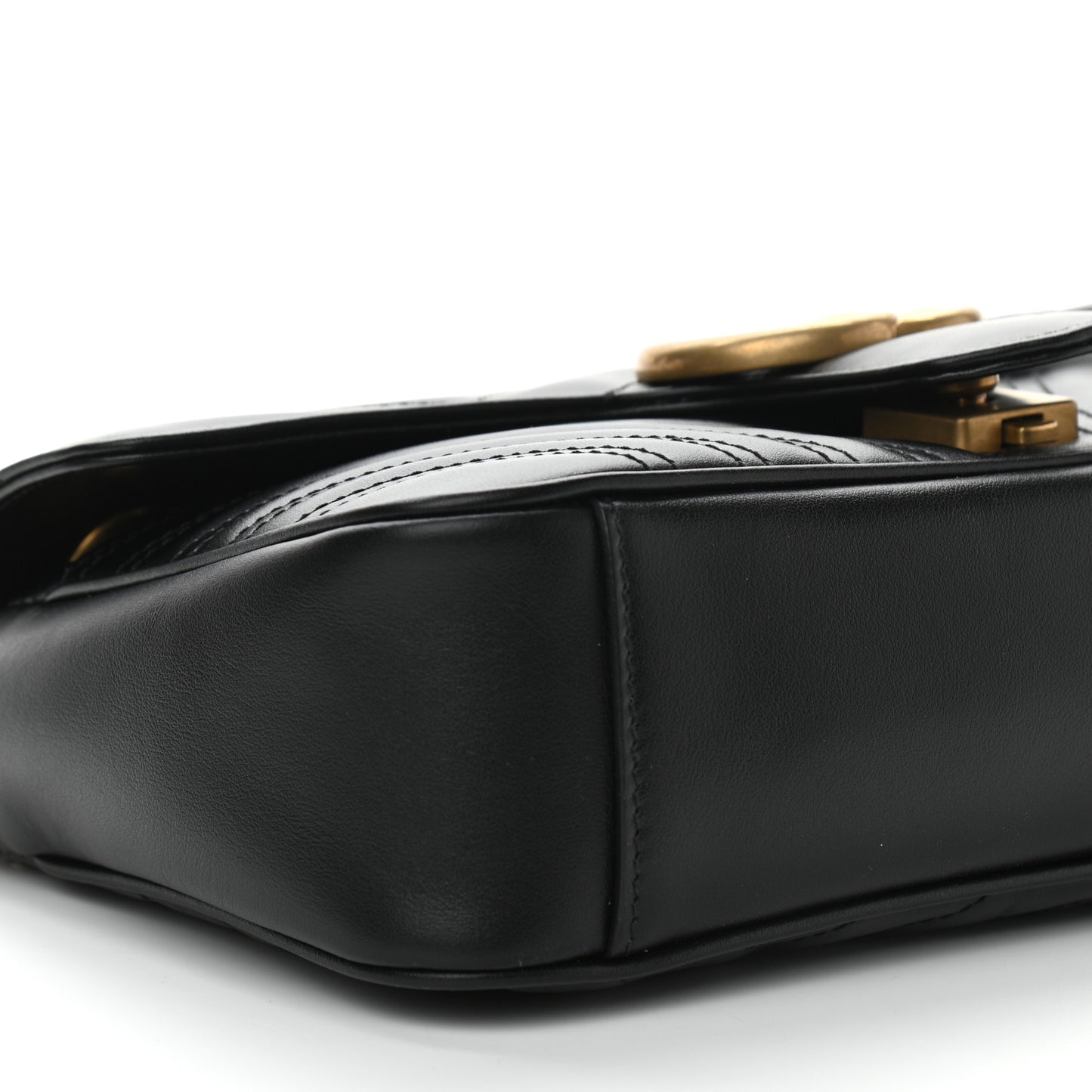 Calfskin Matelasse Small GG Marmont Shoulder Bag Black