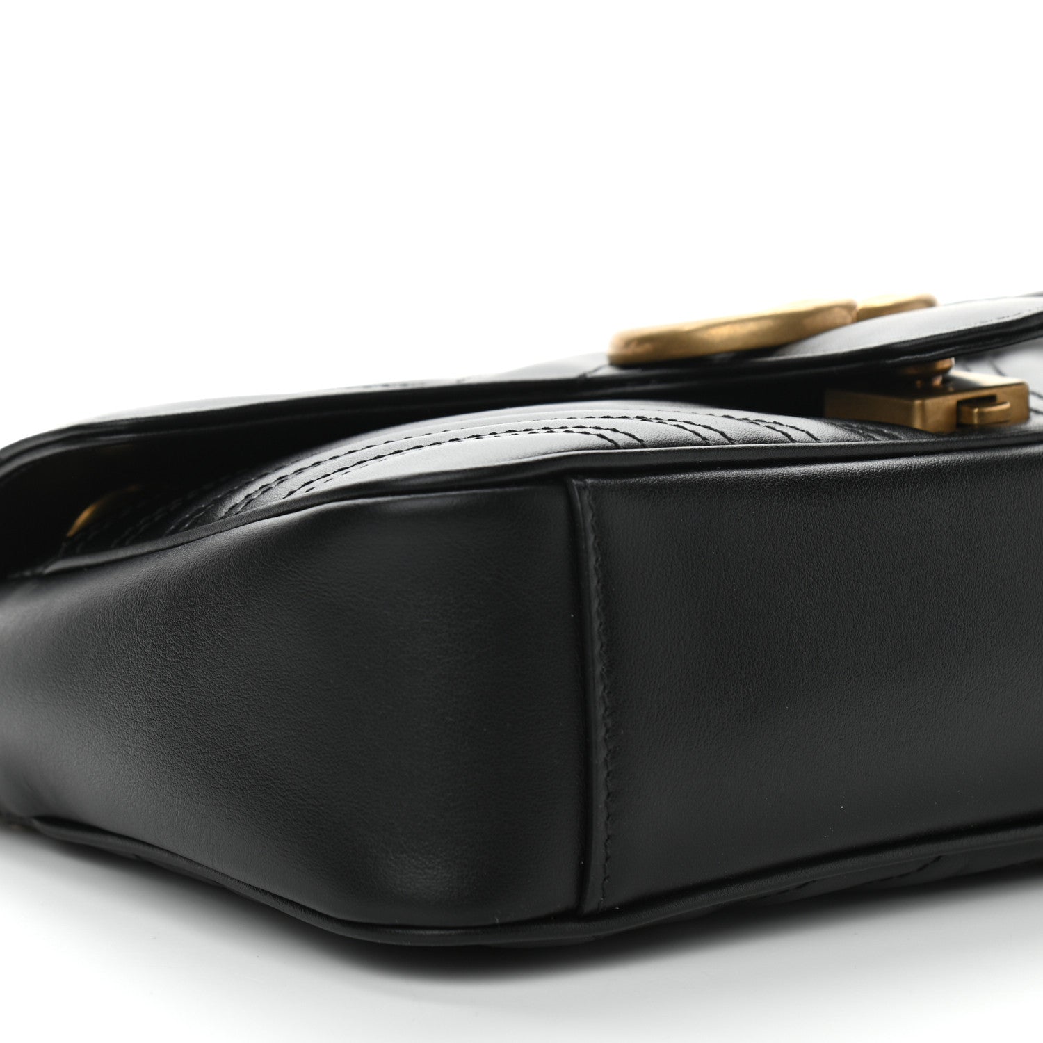 Gucci Calfskin Matelasse Small GG Marmont Shoulder Bag Black 9 of 10