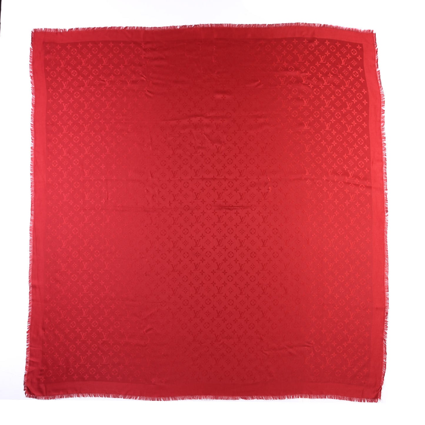 Silk Wool Monogram Shawl Pomme D'Amour