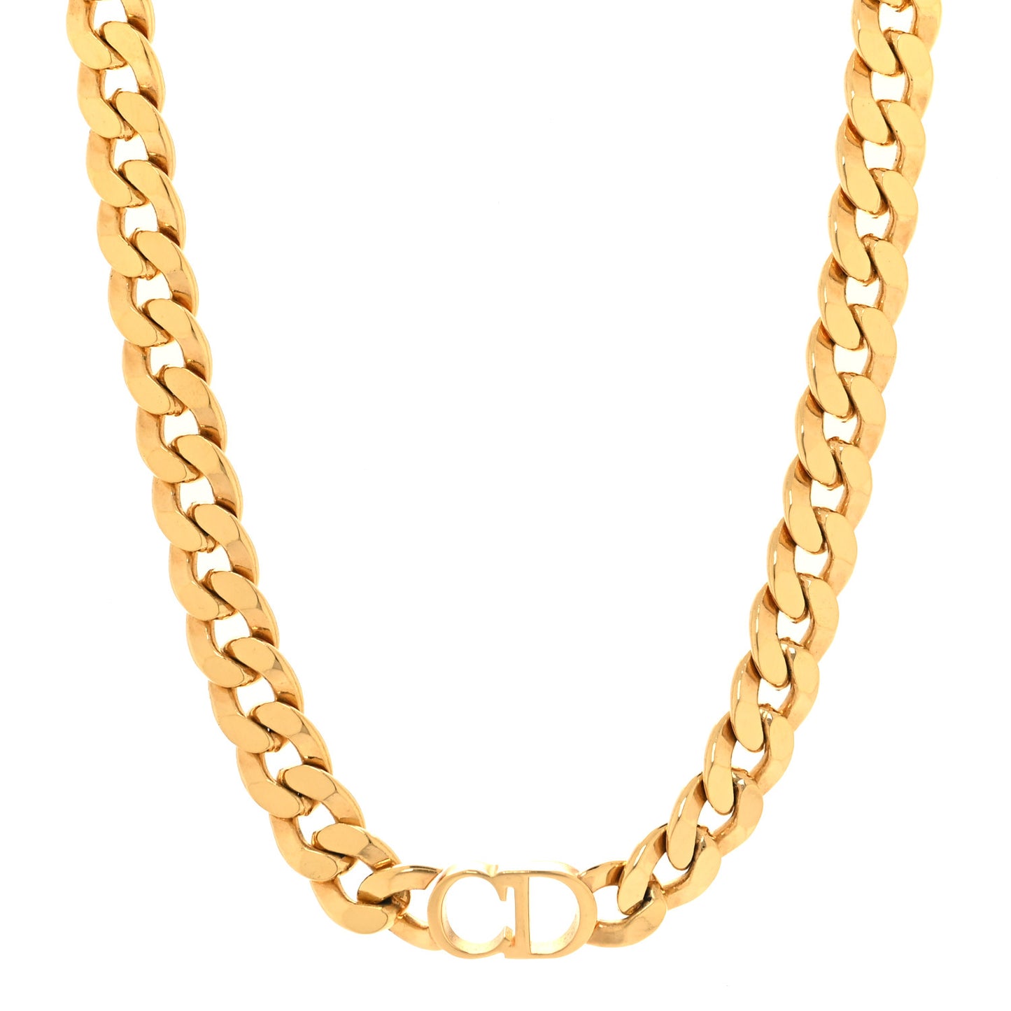 Metal CD Choker Necklace Gold