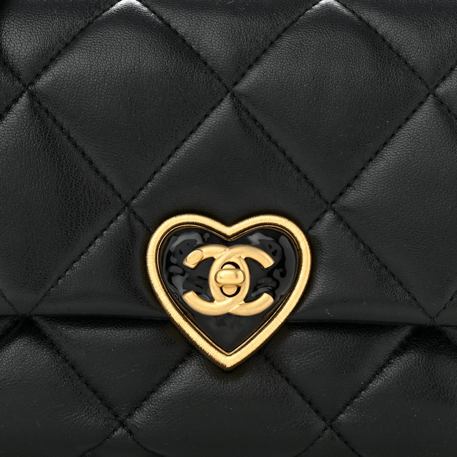 Chanel Lambskin Plexiglass Quilted Coco Love Flap Black 8 of 10