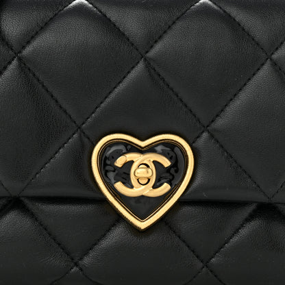 Chanel Lambskin Plexiglass Quilted Coco Love Flap Black 8 of 10