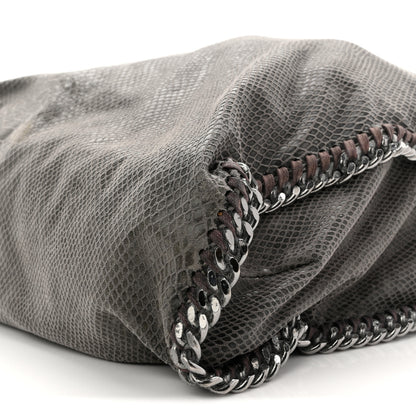 Stella McCartney Metallic Faux Snakeskin Big Falabella Tote Grey 10 of 13