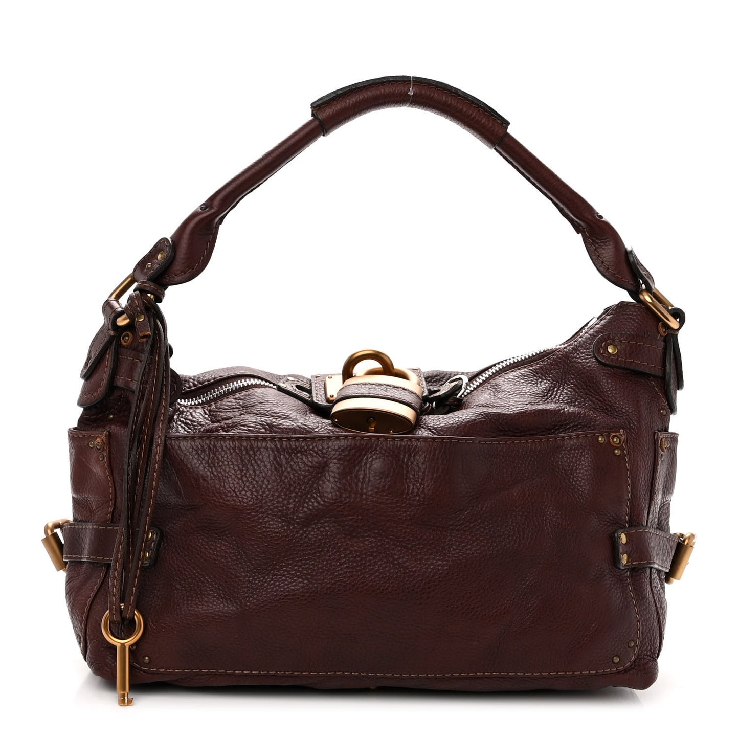 Calfskin Paddington Hobo Burgundy