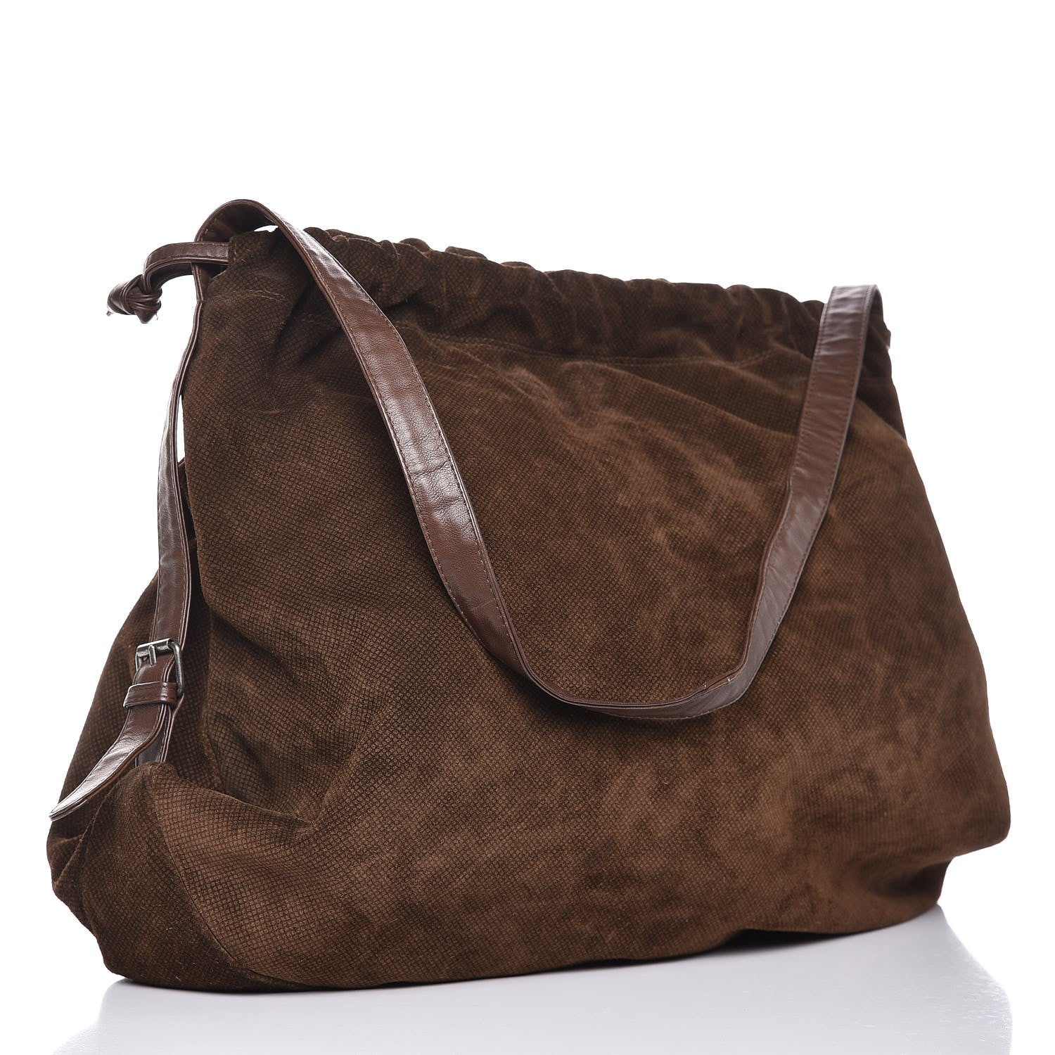 Bottega Veneta Suede Drawstring Shoulder Bag Brown 3 of 12