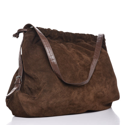 Bottega Veneta Suede Drawstring Shoulder Bag Brown 3 of 12
