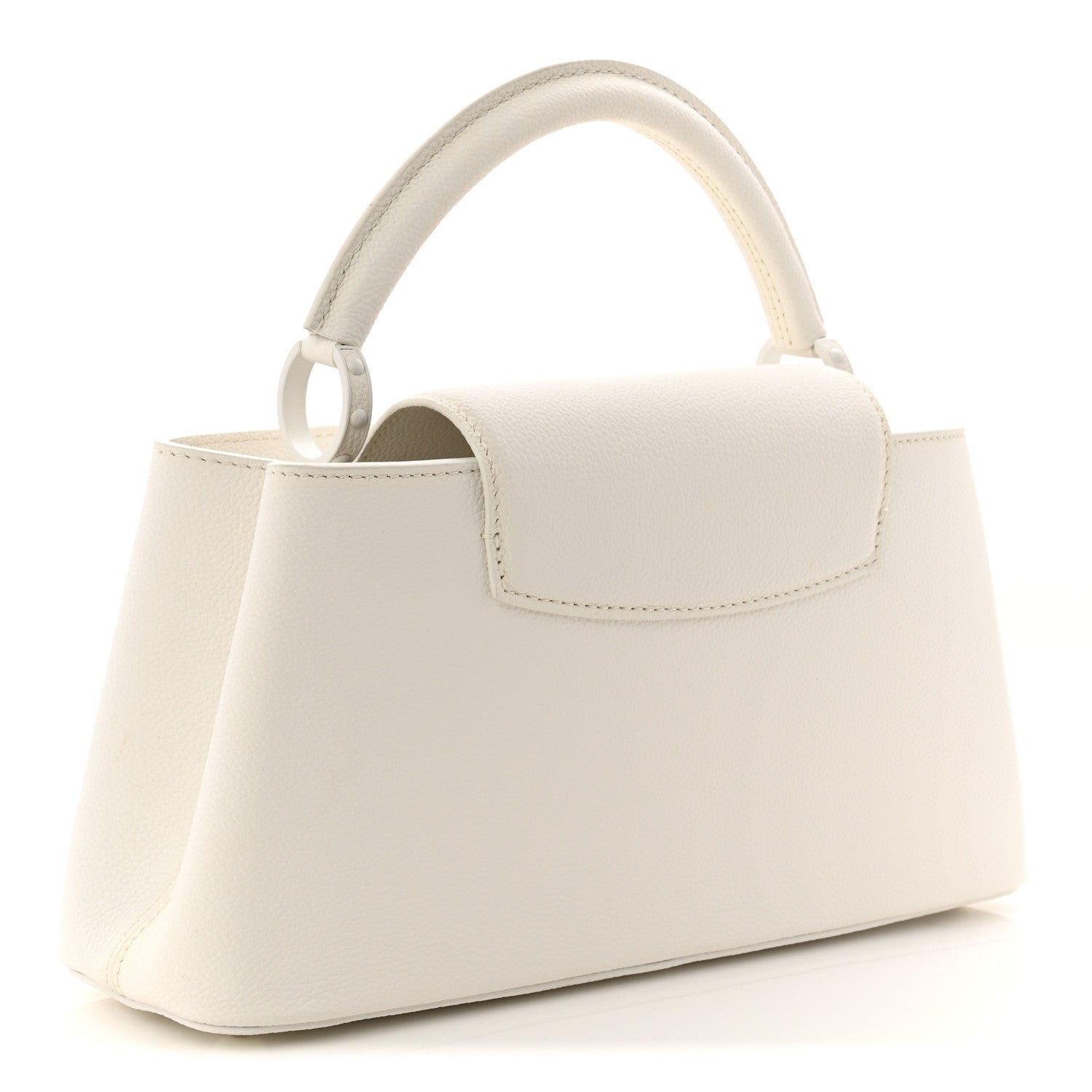 Louis Vuitton Taurillon Capucines East West MM Optic White 3 of 9