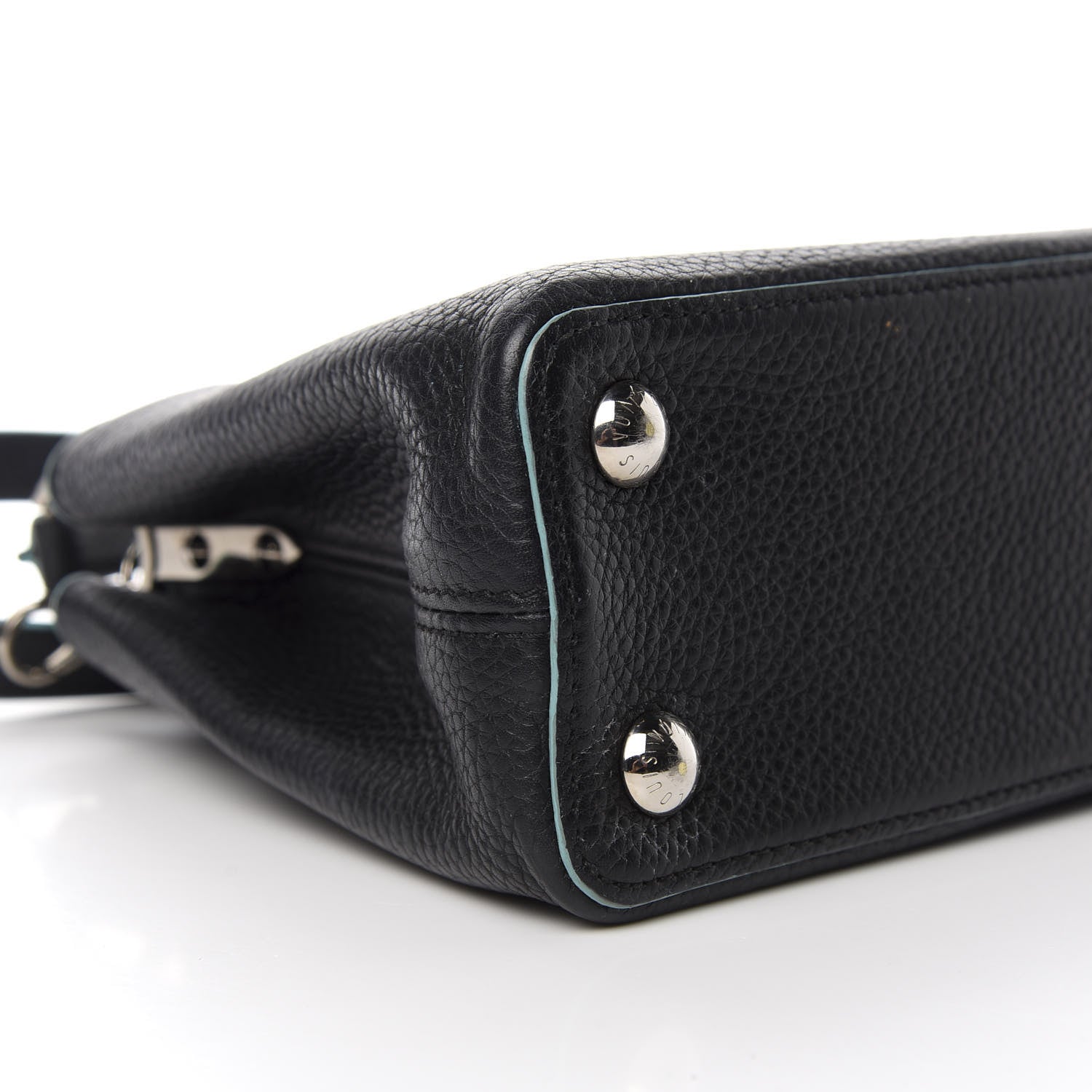 Louis Vuitton Taurillon Capucines BB Black Turquoise 8 of 10
