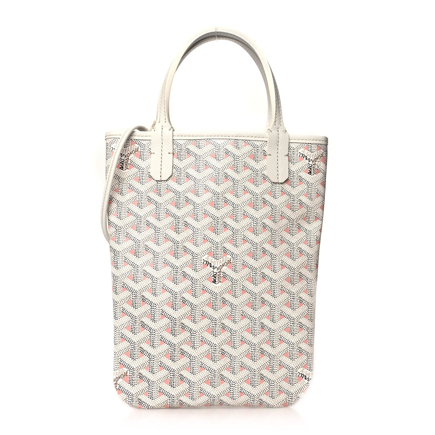 Goyardine Poitiers Claire Voie Tote White Pink