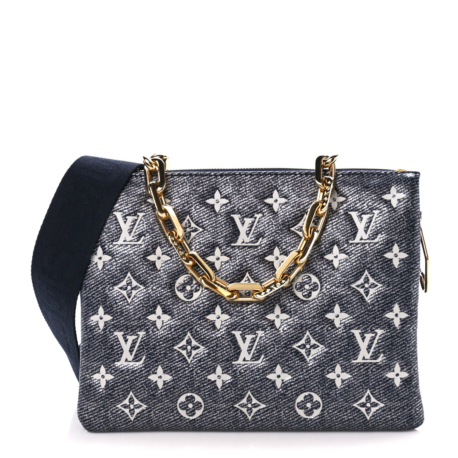 Louis Vuitton Lambskin Printed Monoglam Coussin PM Blue 1 of 10