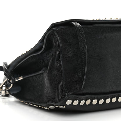 Prada Glace Calfskin Studded Etiquette Flap Black 14 of 16