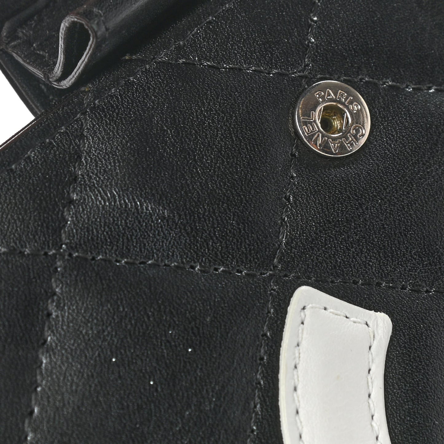 Calfskin Quilted Small Cambon Agenda Planner Black White