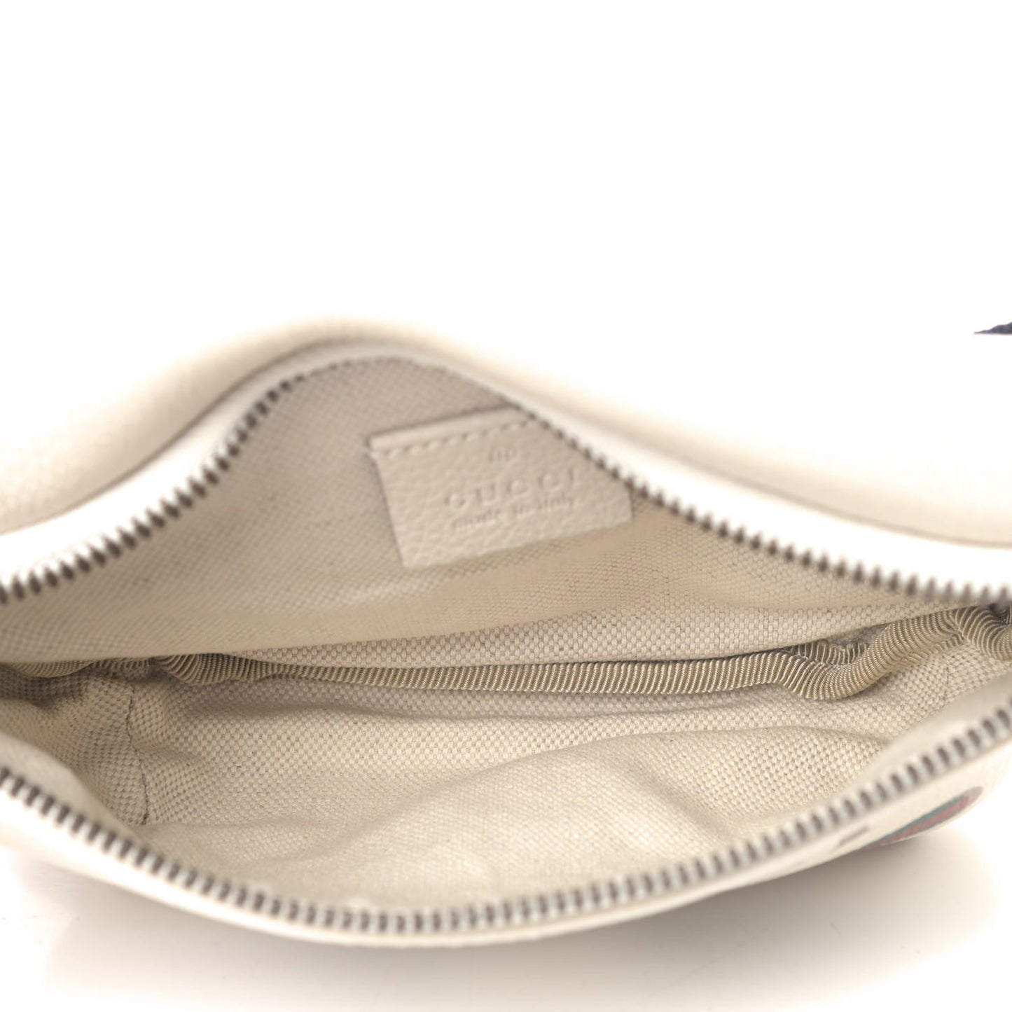 Grained Calfskin Small Logo Belt Bag White