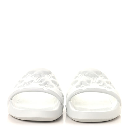 Louis Vuitton Rubber Embossed Monogram Mens Waterfront Mules 11 White 3 of 8