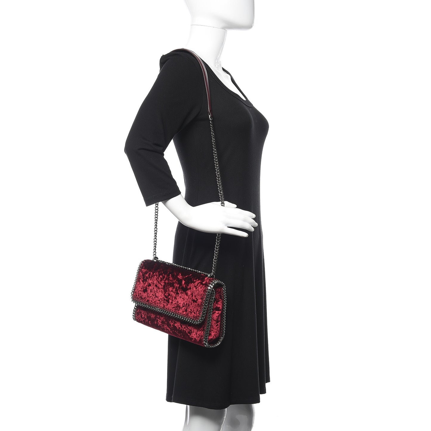 Velvet Falabella Crossbody Bag Burgundy