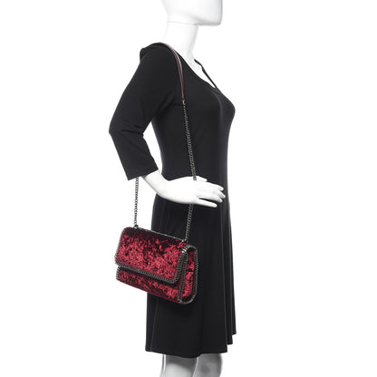 Stella McCartney Velvet Falabella Crossbody Bag Burgundy 2 of 9