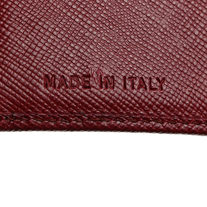 Prada Saffiano Metal Tri-Fold Wallet Cerise 6 of 9