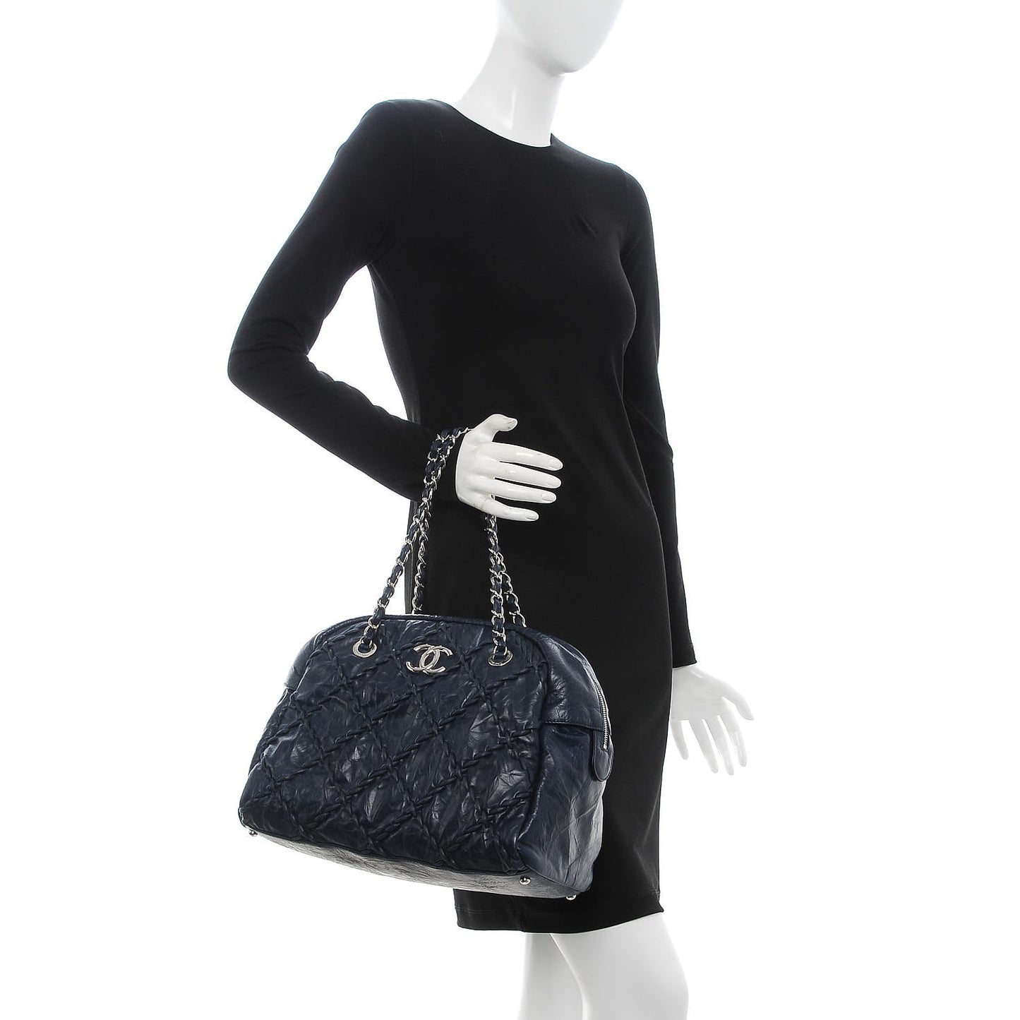 Calfskin Ultra Stitch Bowler Navy