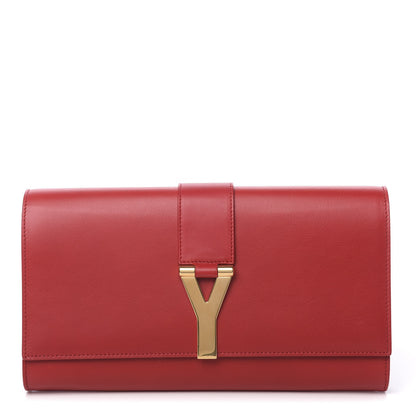Saint Laurent Calfskin Classic Y Ligne Clutch Red 1 of 10