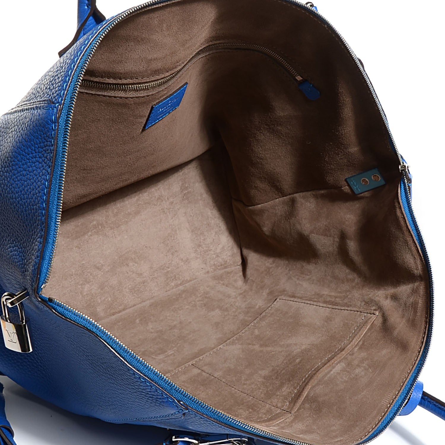 Louis Vuitton Cuir Taurillon Soft Lockit MM Blue 5 of 7