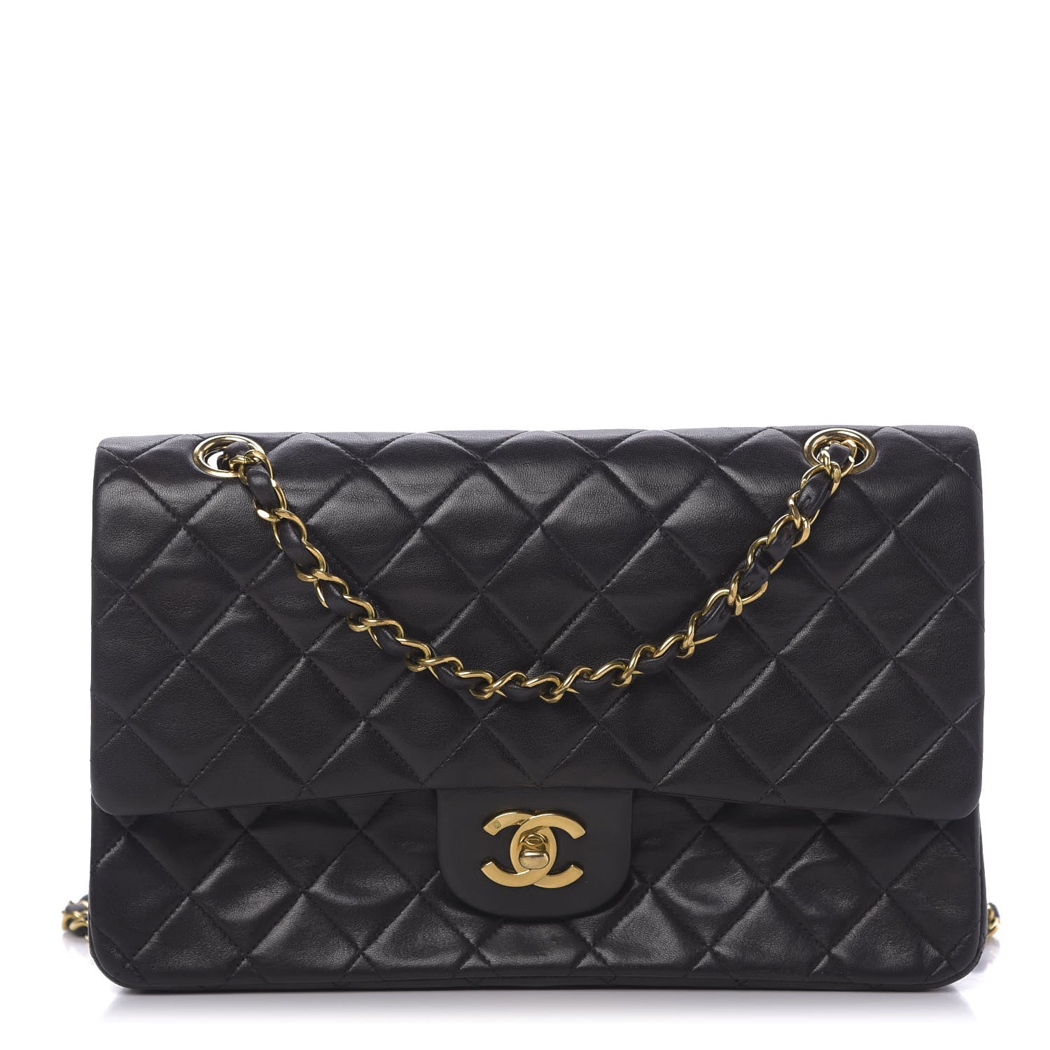 Chanel Lambskin Quilted Medium Double Flap Black 1 of 12