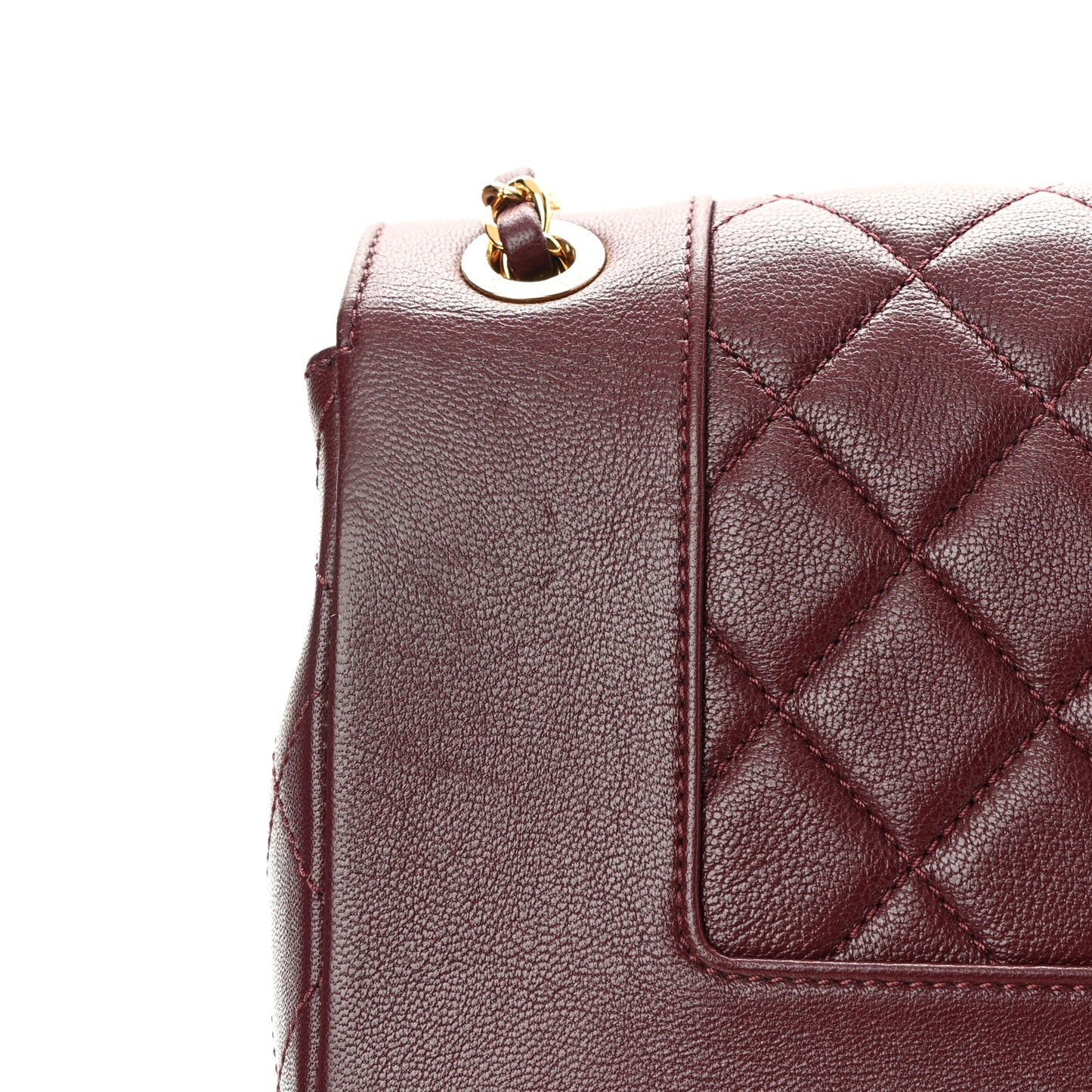 Sheepskin Quilted Vintage Mademoiselle Flap Dark Red