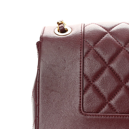 Chanel Sheepskin Quilted Vintage Mademoiselle Flap Dark Red 16 of 20