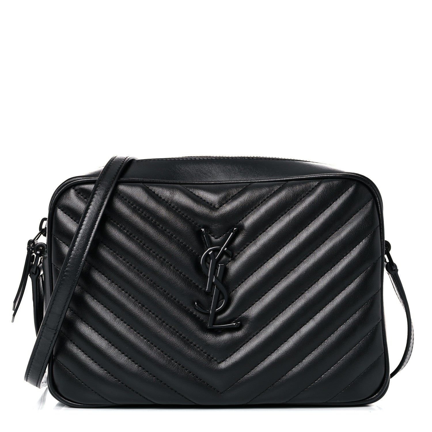 Saint Laurent Calfskin Matelasse Monogram Lou Camera Bag Black 1 of 12