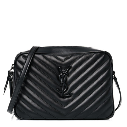 Saint Laurent Calfskin Matelasse Monogram Lou Camera Bag Black 1 of 12