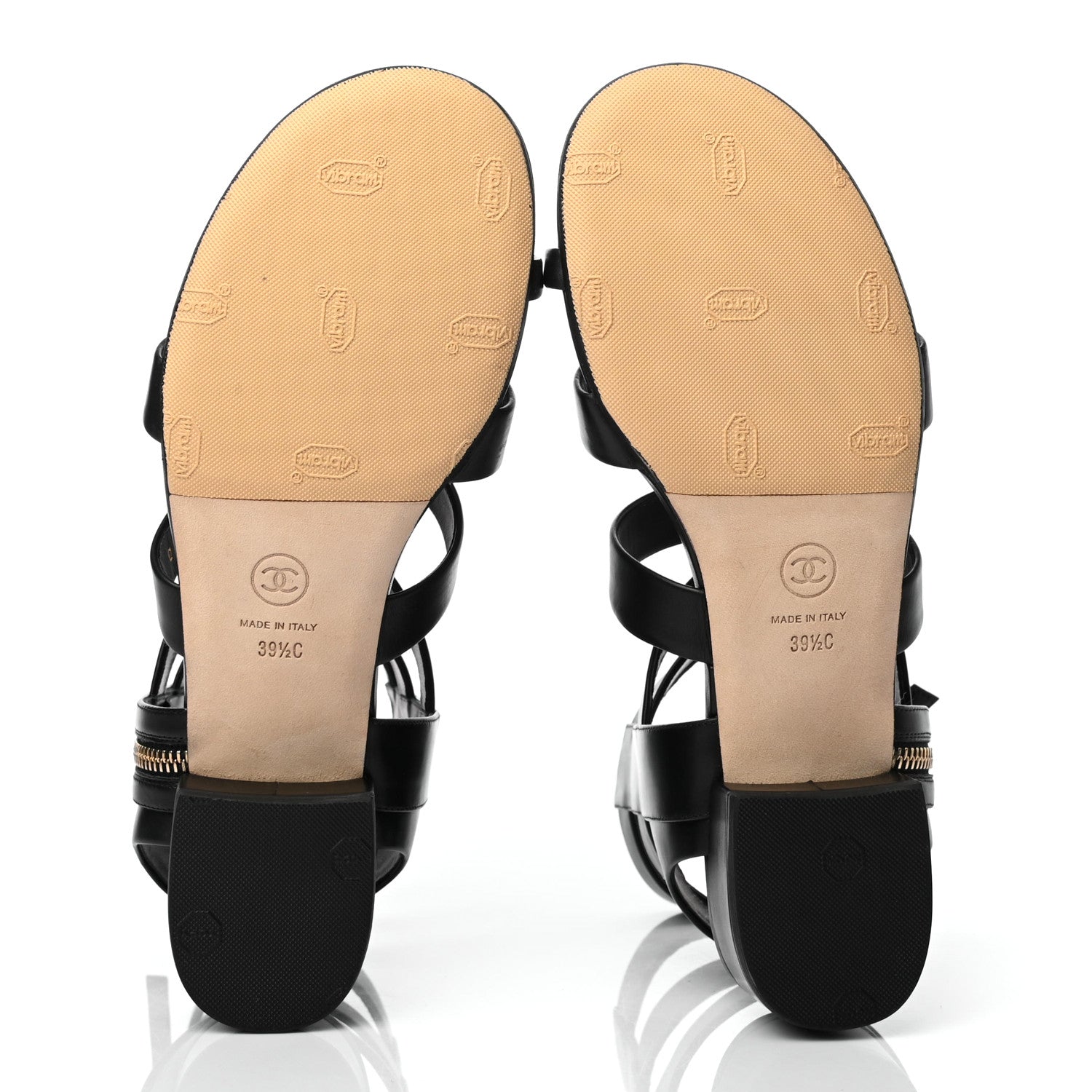 Chanel Calfskin Gladiator Sandals 39.5 Black 5 of 9