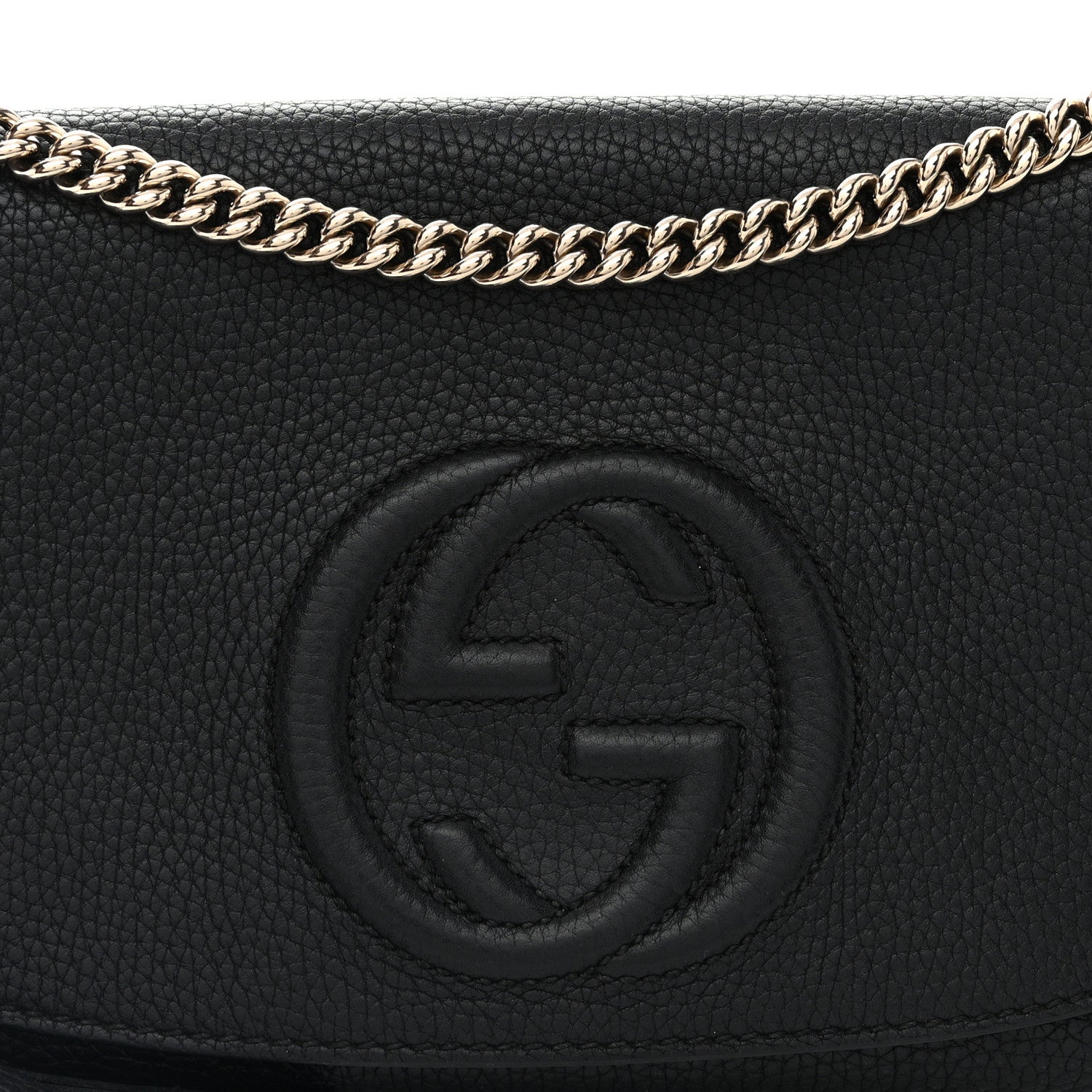 Gucci Pebbled Calfskin Medium Soho Flap Crossbody Black 8 of 14