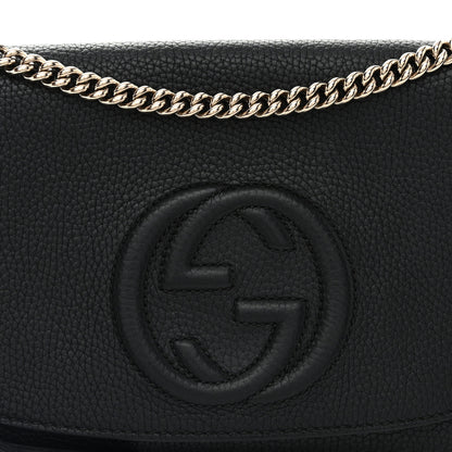 Gucci Pebbled Calfskin Medium Soho Flap Crossbody Black 8 of 14