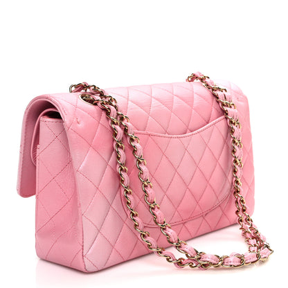 Chanel Metallic Goatskin Ombre Quilted Medium Double Flap Pink 3 of 10