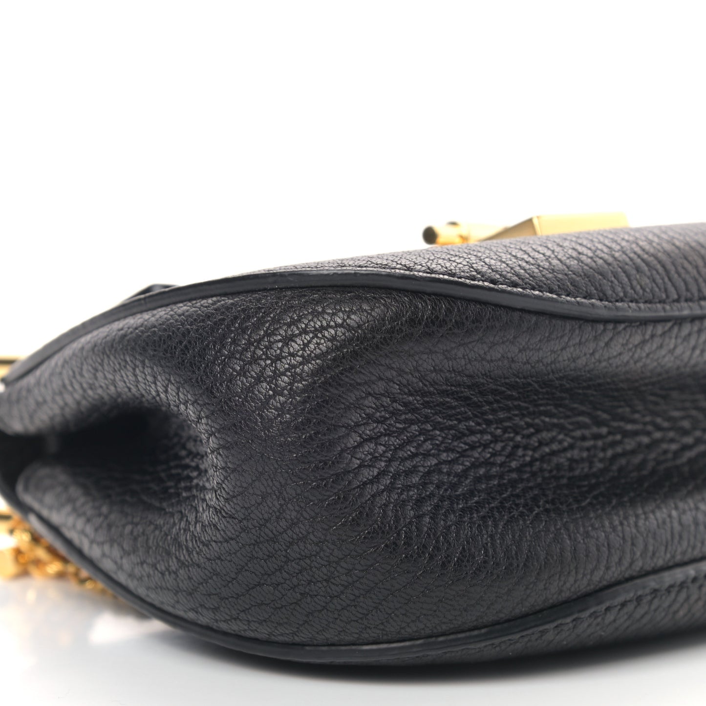 Grained Lambskin Nano Drew Shoulder Bag Black