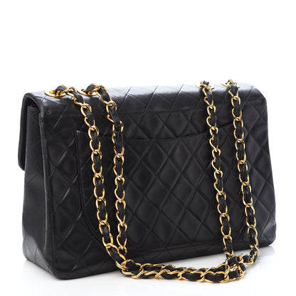 Chanel Lambskin Quilted XL Jumbo Single Flap Black 3 of 12