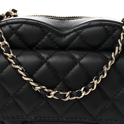 Chanel Lambskin Quilted CC In Love Heart Bag Black 8 of 10