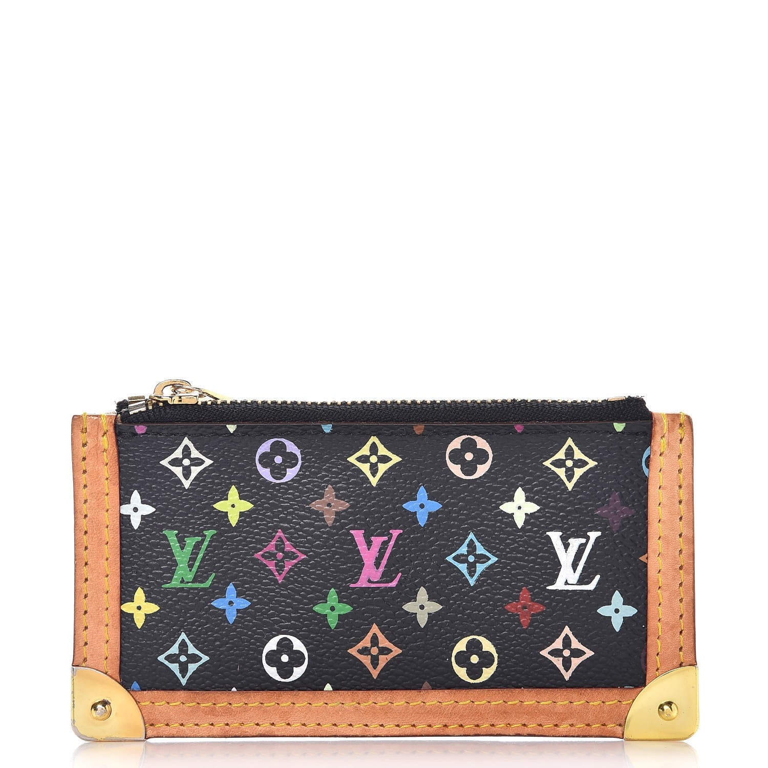 Louis Vuitton Monogram Multicolor Key Pouch Black 1 of 8
