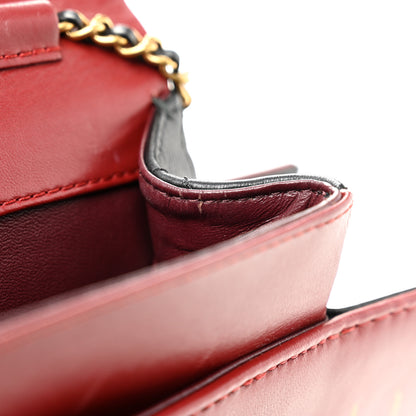 Chanel Calfskin Quilted Brasserie Gabrielle Menu CC Clutch Dark Red 11 of 13