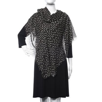 Gucci Modal Silk Monogram Mokki Square Scarf Rope Black 2 of 3