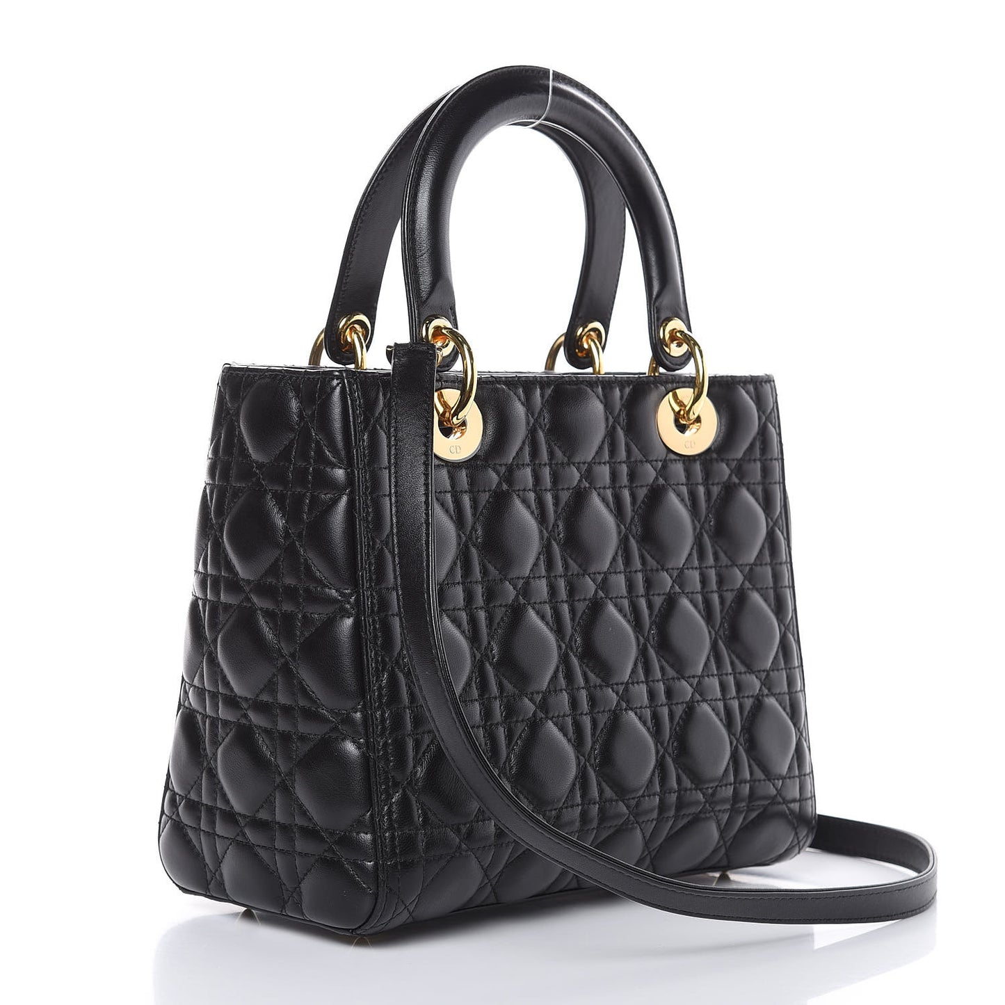 Lambskin Cannage Medium Lady Dior Black