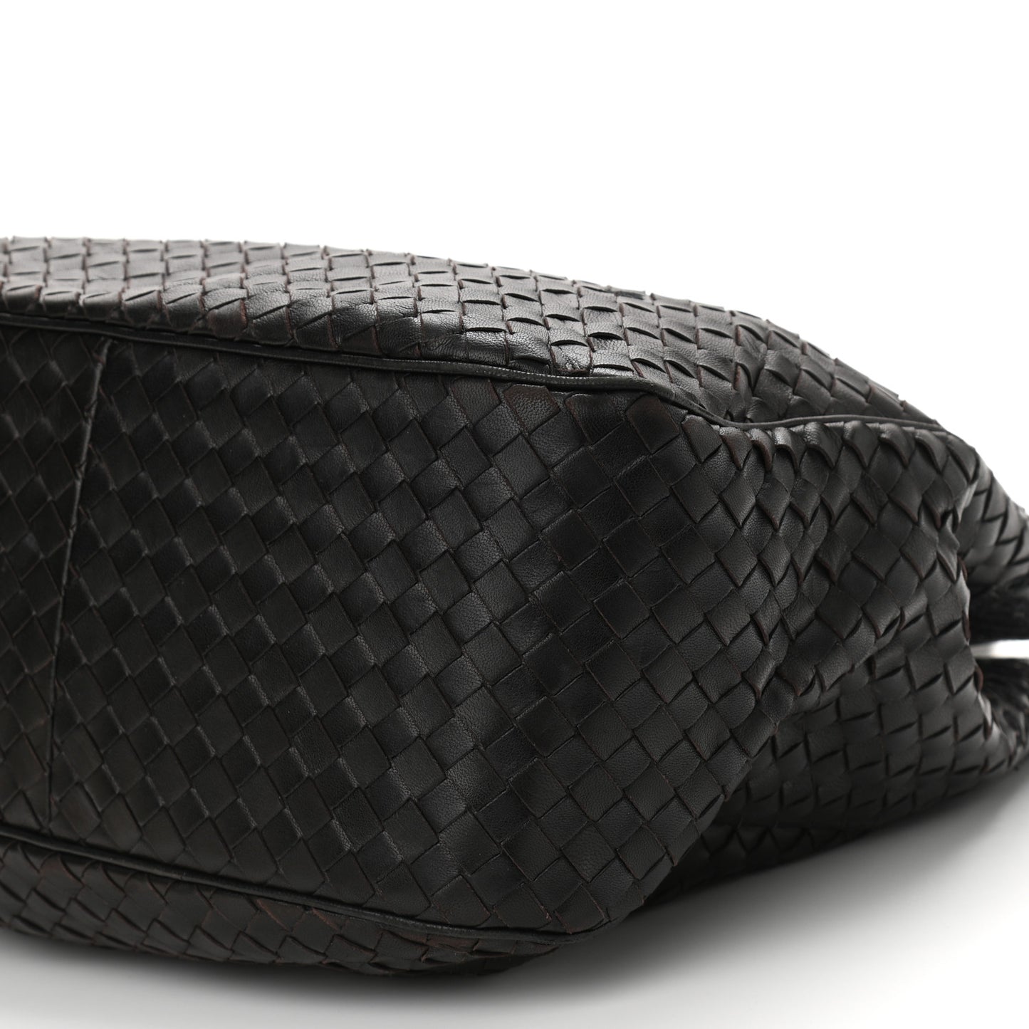 Nappa Intrecciato Embroidered Lace Shoulder Bag Black