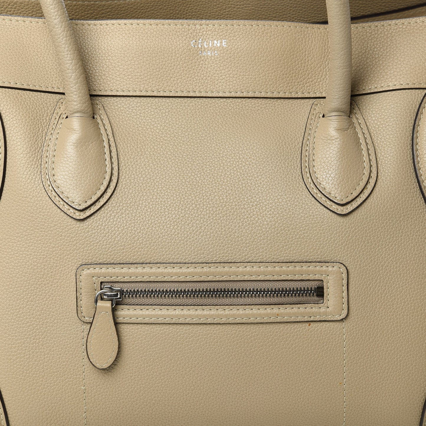 Drummed Calfskin Shoulder Luggage Dune